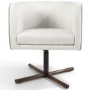 Ver imagem 3 de Kit 2 Poltronas Decorativas Giratória Base X Betina D02 Linho Bege B-443 - Lyam Decor