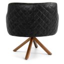 Ver imagem 5 de Poltrona Base Giratória de Madeira Jade D02 Linho Bege C-129 Tressê Corano Preto - Lyam Decor