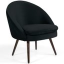 Ver imagem 1 de Poltrona Decorativa Fixa Pés Palito Rafa D02 Veludo Preto C-300 - Lyam Decor
