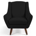 Ver imagem 3 de Kit 2 Poltronas Decorativa Fixa Pés de Madeira Juliet D02 Veludo Preto B-300 - Lyam Decor