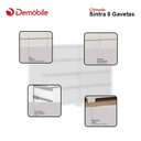 Ver imagem 6 de Guarda Roupa Casal Riva Branco Amêndola Touch Flex com Espelho e Pés e Cômoda 8 Gavetas Sintra Branc