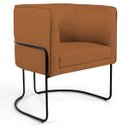 Ver imagem 2 de Kit 2 Poltronas Decorativas Fixa Base de Aço Preto Betina D02 Veludo Telha C-262 - Lyam Decor