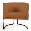Ver imagem 3 de Kit 2 Poltronas Decorativas Fixa Base de Aço Preto Betina D02 Veludo Telha C-262 - Lyam Decor