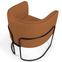 Ver imagem 5 de Kit 2 Poltronas Decorativas Fixa Base de Aço Preto Betina D02 Veludo Telha C-262 - Lyam Decor