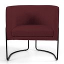 Ver imagem 2 de Poltrona Decorativa Fixa Base de Aço Preto Betina D02 Veludo Marsala C-278 - Lyam Decor