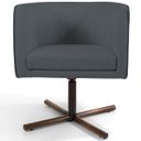 Ver imagem 3 de Kit 2 Poltronas Decorativas Giratória Base X Betina D02 Corano Cinza C-03 - Lyam Decor