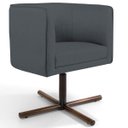 Ver imagem 2 de Kit 2 Poltronas Decorativas Giratória Base X Betina D02 Corano Cinza C-03 - Lyam Decor