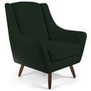 Ver imagem 2 de Kit 2 Poltronas Decorativa Fixa Pés de Madeira Juliet D02 Veludo Verde B-303 - Lyam Decor
