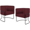 Ver imagem 1 de Kit 2 Poltronas Decorativas Fixa Base de Aço Preto Betina D02 Veludo Marsala C-278 - Lyam Decor