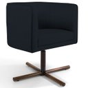 Ver imagem 1 de Poltrona Decorativa Giratória Base X Betina D02 Corano Preto C-05 - Lyam Decor