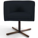 Ver imagem 3 de Kit 2 Poltronas Decorativas Giratória Base X Betina D02 Corano Preto C-05 - Lyam Decor