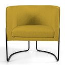 Ver imagem 3 de Kit 2 Poltronas Decorativas Fixa Base de Aço Preto Betina D02 Veludo Mostarda C-279 - Lyam Decor