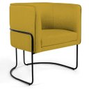 Ver imagem 2 de Kit 2 Poltronas Decorativas Fixa Base de Aço Preto Betina D02 Veludo Mostarda C-279 - Lyam Decor