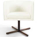 Ver imagem 2 de Poltrona Decorativa Giratória Base X Betina D02 Corano Bege C-26 - Lyam Decor