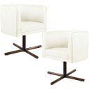 Ver imagem 1 de Kit 2 Poltronas Decorativas Giratória Base X Betina D02 Corano Bege C-26 - Lyam Decor
