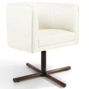 Ver imagem 2 de Kit 2 Poltronas Decorativas Giratória Base X Betina D02 Corano Bege C-26 - Lyam Decor
