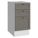 Ver imagem 1 de Balcão de Cozinha 40 cm 3 Gavetas (sem Tampo) Branco/Cinza Vik Madesa