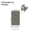 Ver imagem 2 de Balcão de Cozinha 40 cm 3 Gavetas (sem Tampo) Branco/Cinza Vik Madesa