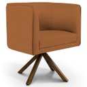 Ver imagem 2 de Kit 2 Poltronas Decorativa Base Giratória de Madeira Betina D02 Veludo Telha C-262 - Lyam Decor