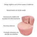 Ver imagem 3 de Poltrona Decorativa Orgânica Sala Recepção Suede Rosa + Almofada