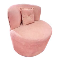 Poltrona Decorativa Orgânica Sala Recepção Suede Rosa + Almofada - 4