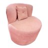 Poltrona Decorativa Orgânica Sala Recepção Suede Rosa + Almofada - 4