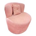 Ver imagem 4 de Poltrona Decorativa Orgânica Sala Recepção Suede Rosa + Almofada