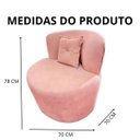 Ver imagem 6 de Poltrona Decorativa Orgânica Sala Recepção Suede Rosa + Almofada