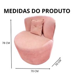 Poltrona Decorativa Orgânica Sala Recepção Suede Rosa + Almofada - 6