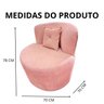 Poltrona Decorativa Orgânica Sala Recepção Suede Rosa + Almofada - 6