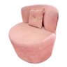 Poltrona Decorativa Orgânica Sala Recepção Suede Rosa + Almofada - 1