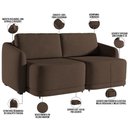 Ver mais imagens de Sofá Cama para Sala de Estar 2 Lugares 216cm Montserrat K01 Veludo Marrom - Lyam Decor