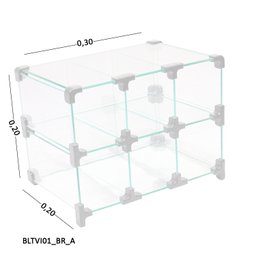 Baleiro Expositor Branco de Vidro - 0,30 X 0,20 X 0,20m - 2