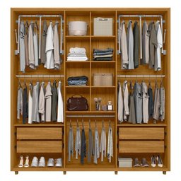 Guarda Roupa Casal Portinari Ripado 6 Portas Cumaru/opala - Madetec - 3
