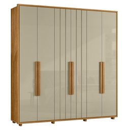 Guarda Roupa Casal Portinari Ripado 6 Portas Cumaru/opala - Madetec - 1