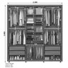 Guarda Roupa Casal Portinari Ripado 6 Portas Cumaru/opala - Madetec - 4