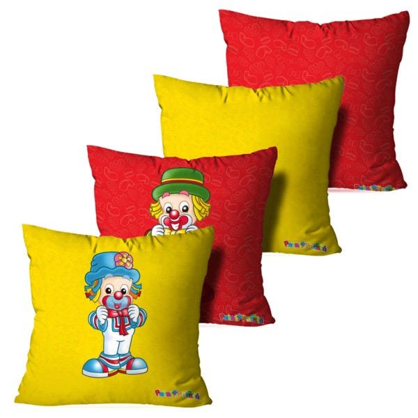 Kit 4 Capas para Almofadas Decorativas Patatá e Patati com Gravata - PRODUTO LICENCIADO 45x45cm - 1