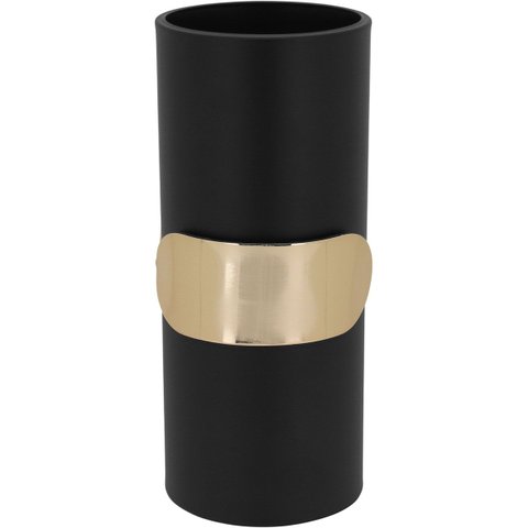 Vaso Decorativo Enfeite Casa Metal 24x10x10cm Preto