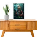 Ver imagem 1 de Quadro Umbanda Caboclo Tupã 24x18cm - com Vidro:moldura Branca