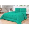 Edredom Casal Queen 6 pçs Cobertor Frio Quente Inverno Cotex Cor:TurquesaTiffany - 1