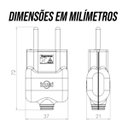 Ver imagem 4 de Kit 4 Pino Plug Prensa Cabo Bipolar 2p 20a 250v Ilumi Cor:cinza