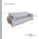 Ver imagem 5 de Sofá Gianni | Pé Trapézio | Tecido Corano | Bipartido | 250cm | Cinza