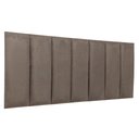 Ver imagem 1 de Cabeceira Casal Veludo Cinza Placa Modulada Estofada Ripada Adesiva