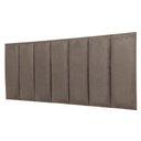 Ver imagem 3 de Cabeceira Casal Veludo Cinza Placa Modulada Estofada Ripada Adesiva