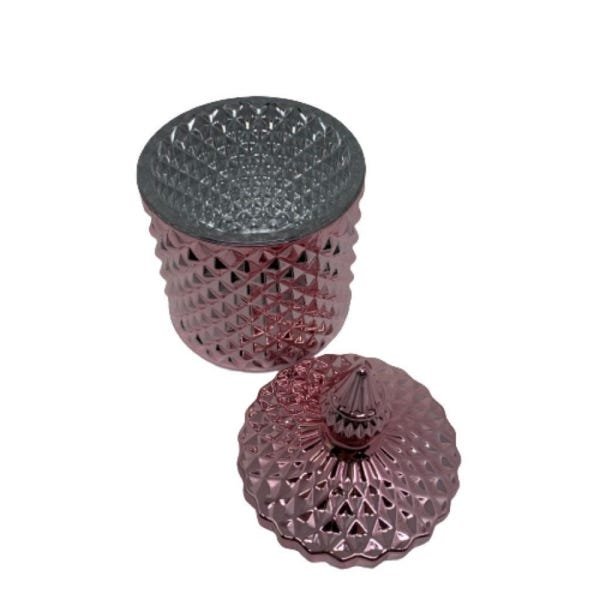 Pote Potiche Decorativo ROSE GOLD Vidro com Tampa - 2