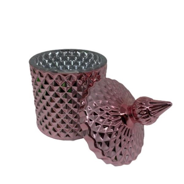 Pote Potiche Decorativo ROSE GOLD Vidro com Tampa - 3