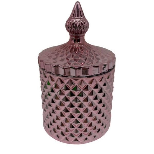 Pote Potiche Decorativo ROSE GOLD Vidro com Tampa - 1