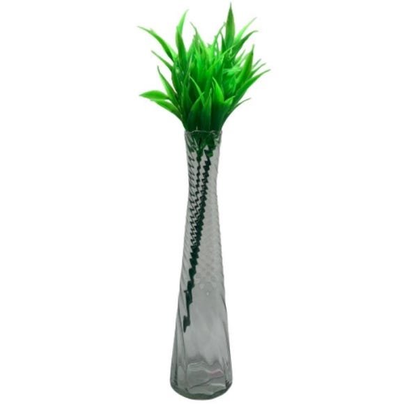 Vaso de vidro para flores com planta artificial caída - 2