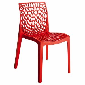Cadeira Empilhavel Gruvyer Coral Polipropileno Vermelha