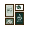 Kit 4 mini quadros com estampa de folhagem e frases - 2